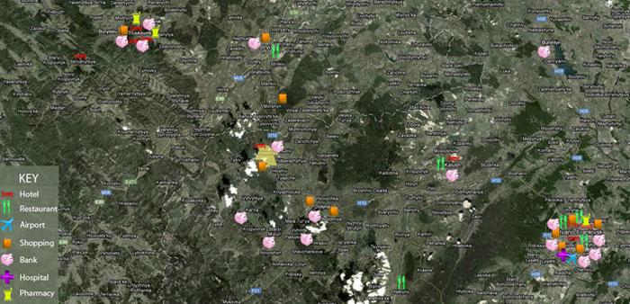 Map of amenities near Bolechow