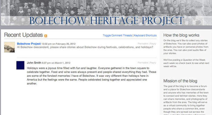 Bolechow Heritage Society Blog